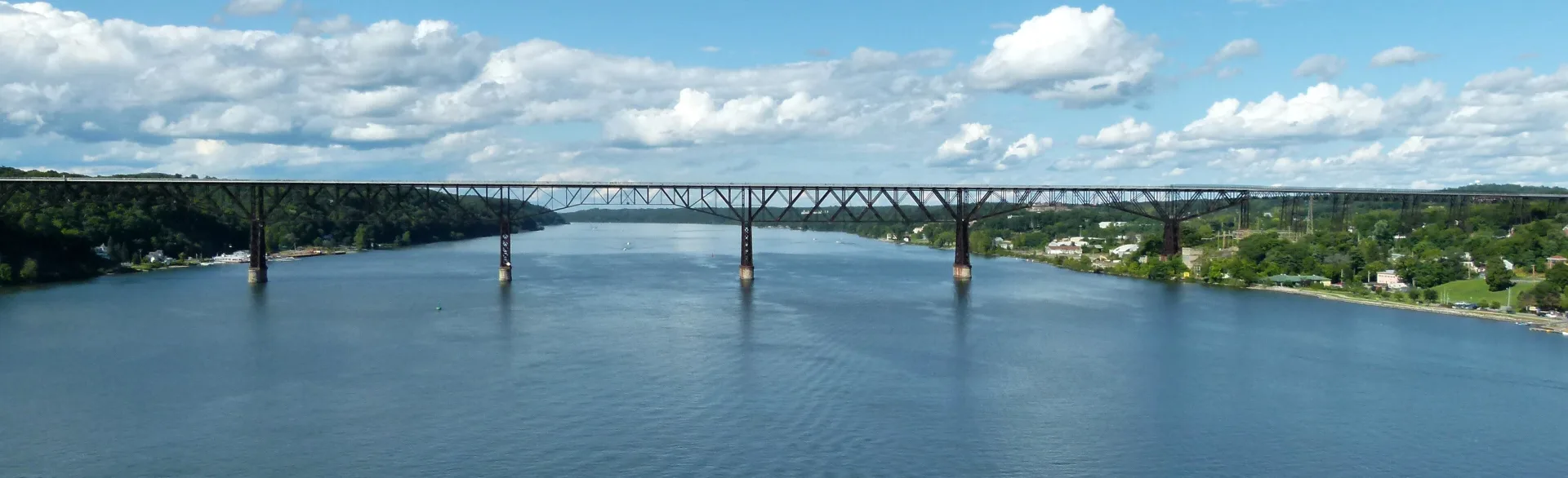 The Walkway Over the Hudson stretching across the river at Poughkeepsie